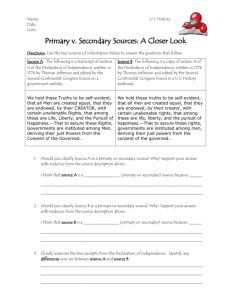 Primary v. Secondary Sources: A Closer Look