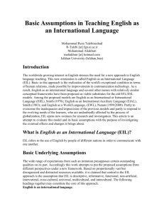 Basic Assumptions in Teaching English as an International Language
