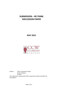 CCW Co-operative Limited - Submission to the