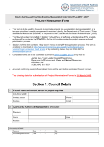 Project Nomination Form - Department of Environment, Water and