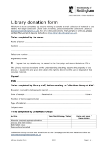 Library donation form