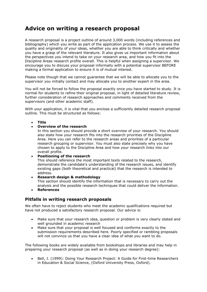 research proposal oxford