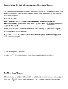Notes 3.2 The Mean Value Theorem