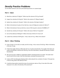 Density Practice Problems