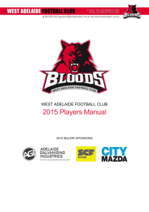 U18`s Match Program 2015 - West Adelaide Football Club