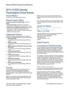 Field: Clinical Psychology - School of Graduate Studies