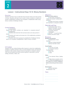 Lesson ~ Instructional Days 10-12: Binary Numbers