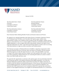 NAMD response to SFC Chronic Care Working Group