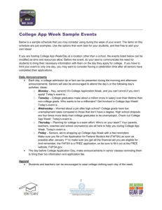 College App Week Sample Events