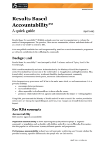 Results Based Accountability - A quick guide