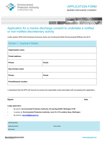 Application for a marine discharge consent to undertake a notified or