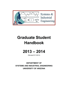 SIE Graduate Student Handbook - Department of Systems and