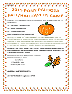 2015 Pony Palooza Fall/Halloween Camp