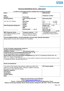 Pulmonary Rehabilitation Service – Referral form In order to avoid