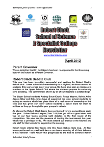 April 2012 Parent Governor - Robert Clack School of Science