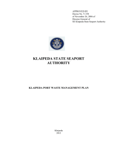 Klaipeda Port Waste Management Plan (2012)