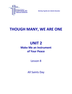 Unit 2 - Lesson 8, All Saints Day