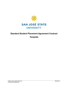 Standard Student Placement Agreement Contract Template