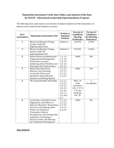 Disposition Data Table for the Superintendency Preparation Program