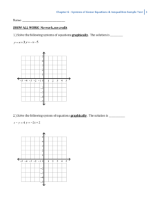 Chapter 6 - Systems of Linear Equations & Inequalities Sample Test