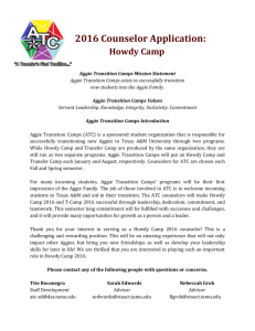 ATC Director Application - Aggie Transition Camps