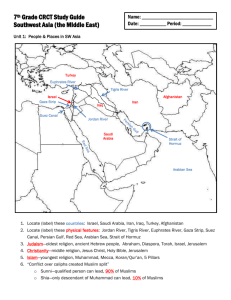 7th Grade CRCT Study Guide – Southwest Asia