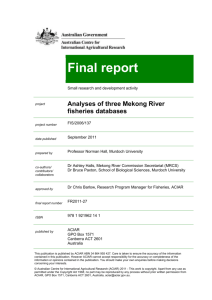 Analyses of three Mekong River fisheries databases