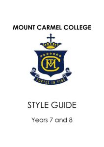 Style Guide – Years 7 and 8