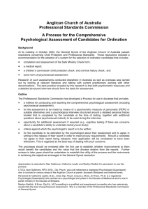 A process for comprehensive psychological assessment