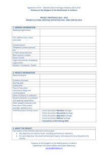 Shared Cultural Heritage - Application Form 2015
