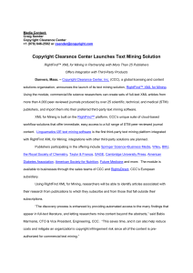 Copyright Clearance Center Launches Text Mining Solution