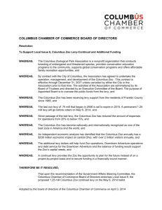 Columbus Chamber of Commerce Board of Directors Resolution To