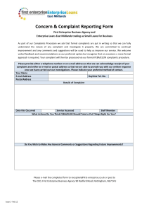Concern & Complaint Reporting Form