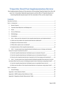 Airport Tripartite Deeds RIS - Best Practice Regulation Updates