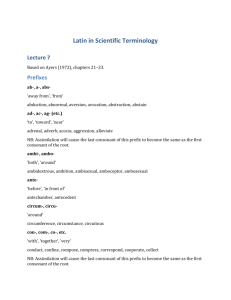 Latin in Scientific Terminology