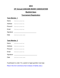 2015 Mayfield Open Registration Form