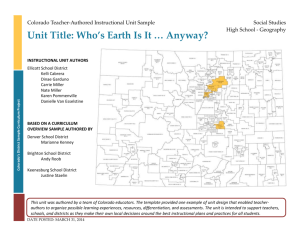 High School (Geography) - Colorado Department of Education