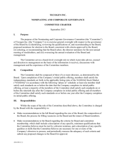 Charter of the Nominating and Corporate Governance Committee