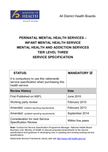 Infant Mental Health Service - Nationwide Service Framework Library