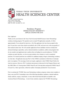 Letter to Applicants - Texas Tech University Health Sciences Center