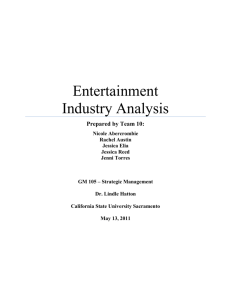 Entertainment Industry Analysis - California State University