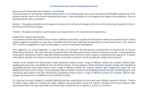 Pen Portraits for Teachers Standards (EY)