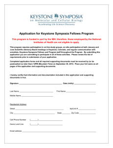 Application for Keystone Symposia Fellows Program