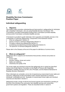 Individual safeguarding - Disability Services Commission