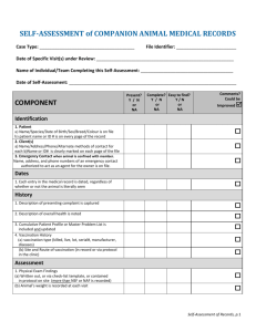 SELF-ASSESSMENT of COMPANION ANIMAL MEDICAL RECORDS