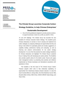 The Climate Group Launches Corporate Carbon Strategy Guideline