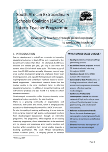 Teacher Development- SAESC- InternTeacher Progamme