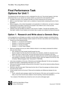 Final Performance Task Options for Unit 1