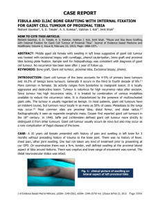 fibula and iliac bone grafting with internal fixation for gaint cell