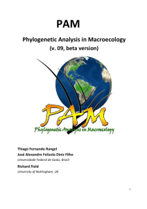 PAM Phylogenetic Analysis in Macroecology (v. 09, beta